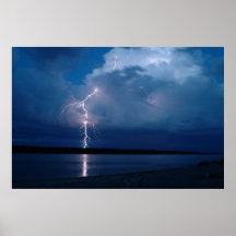 Lightening - Riviere La Grande - Chisasibi Quebec Posters