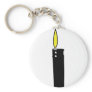 lighter with flame icon keychain