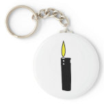 lighter with flame icon key chain