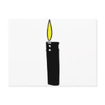 lighter with flame icon postcard