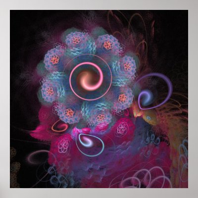 'Lightflower Rose 2, in Blue' Poster by SBricker