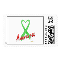 LightGreenHeartRibbonAwareness postage