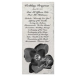 lightGrey Damask with Black Flower Wedding Program rack cards