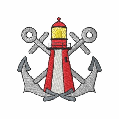 Lighthouse and Anchors Embroidered Polo Shirt Lighthouse and Anchors Embroidered Polo Shirt