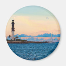 Lighthouse at Sunset Refrigerator Magnets