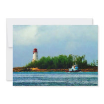 Lighthouse, Boat Nassau Bahamas Custom Invitations