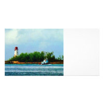 Lighthouse, Boat Nassau Bahamas Photo Greeting Card