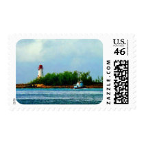 Lighthouse, Boat Nassau Bahamas Postage Stamps