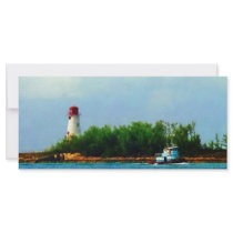 Lighthouse, Boat Nassau Bahamas Custom Rack Card