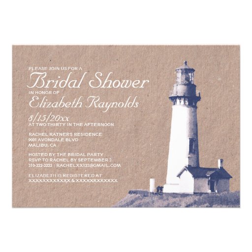 Lighthouse Bridal Shower Invitations