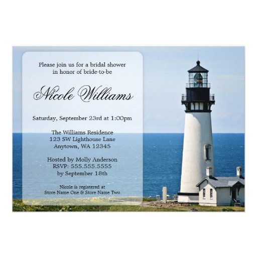 Lighthouse Bridal Shower Invitations