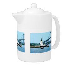 Lighthouse, Bridge and Boats, Newport, RI