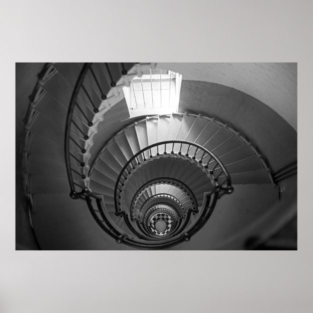 Lighthouse in Black and White Poster