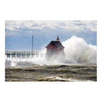 Lighthouse Meets Waves posters