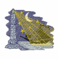 Lighthouse Night Scene embroidered shirts