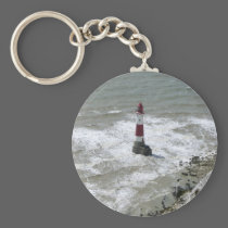 Lighthouse off Beachy Head, East Sussex keychains