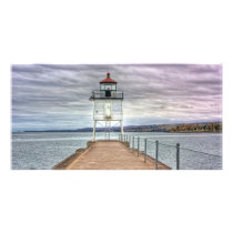 Lighthouse on the Breakwall Photo Card
