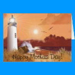 Lighthouse on the Coast Mothers Day Card cards
