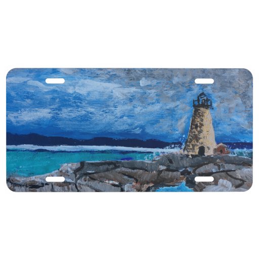 Lighthouse Painting License Plate Zazzle