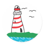 Lighthouse Round Stickers