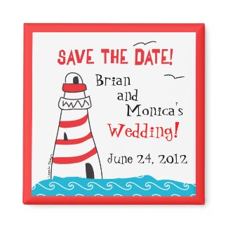 Lighthouse Save the Date Magnet magnet