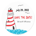Lighthouse Save the Date Stickers