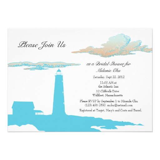 Lighthouse shower invitation