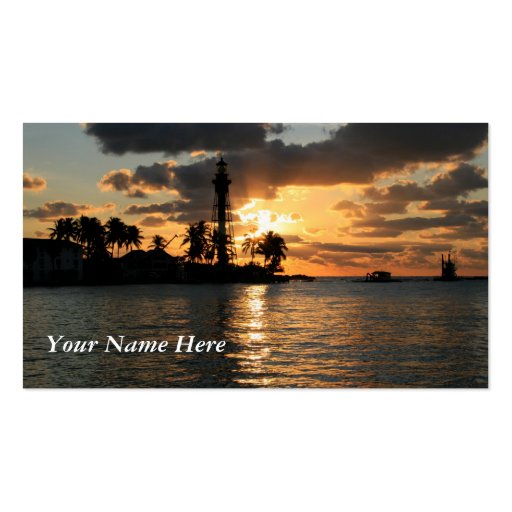 Lighthouse Sunrise Business Card Template (front side)