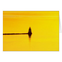 Lighthouse Sunset Greeting Cards