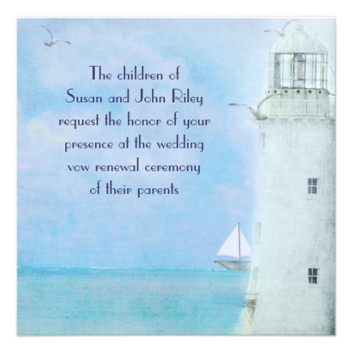 Lighthouse Vow Renewal Invite