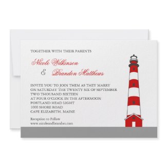 Lighthouse Wedding Invitation invitation