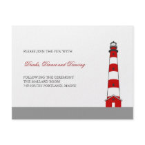 Lighthouse Wedding Reception Card Invite