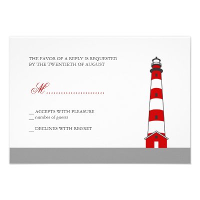 Lighthouse Wedding RSVP Card Custom Invitation