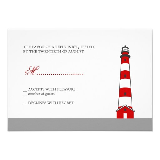 Lighthouse Wedding RSVP Card Custom Invitation