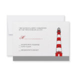 Lighthouse Wedding RSVP Card Custom Invitation