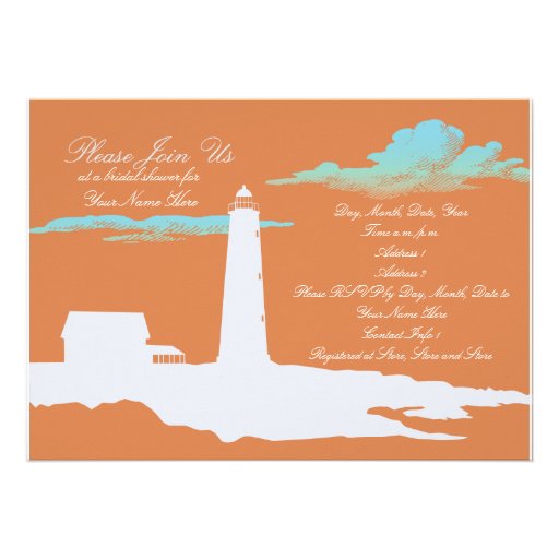 Lighthouse wedding/shower invitation
