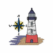 Lighthouse with Compass embroidered shirts by ZazzleEmbroidery Lighthouse with Compass embroidered shirts