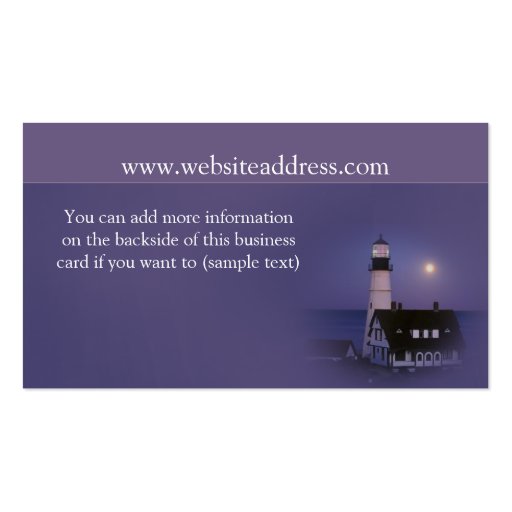 Lighthouse with Morning Sky Business Cards (back side)