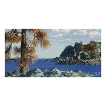 Lighthouse with ship Photo Card photo cards