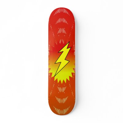 lighting bolt skateboard deck by samack