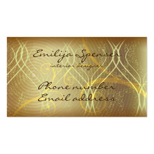Lighting Showroom/Light Decorator Golden Card Business Card Template (back side)