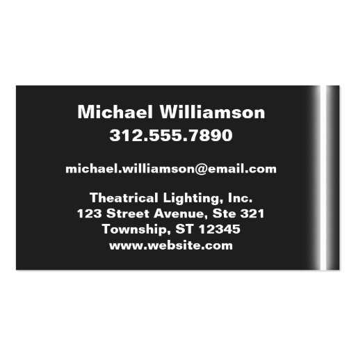 Lighting Technician Business Cards (back side)