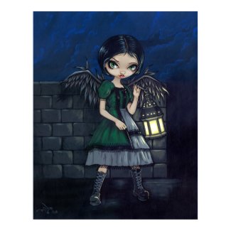 Lighting the Way gothic fairy lantern Art Print print