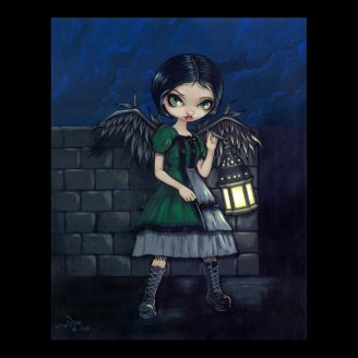 Lighting the Way gothic fairy lantern Art Print