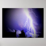 Lightning Among a Dark Sky Poster posters