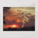 lightning at sunset postcard
