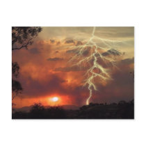 lightning at sunset postcards