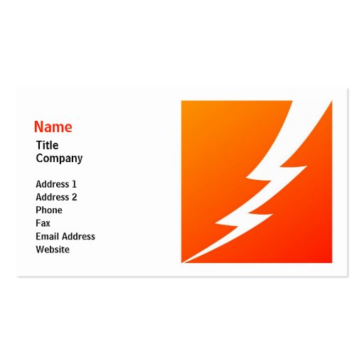 Lightning Bolt Business Card Template (front side)