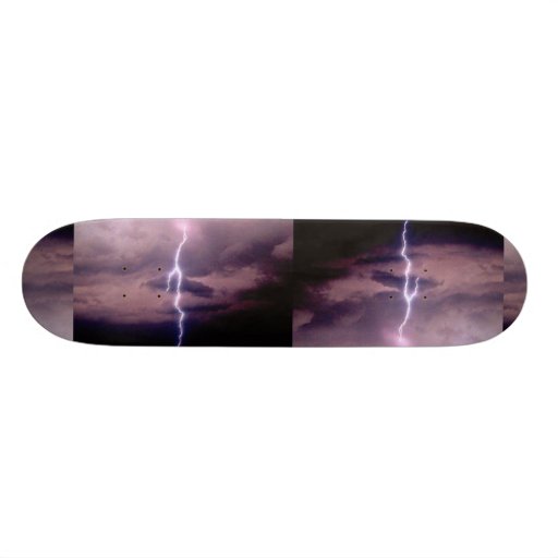 Lightning bolt during thunderstorm skate deck
