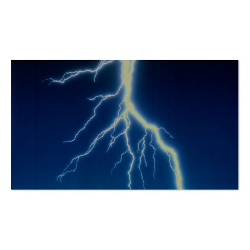 Lightning bolt over blue background business cards (back side)